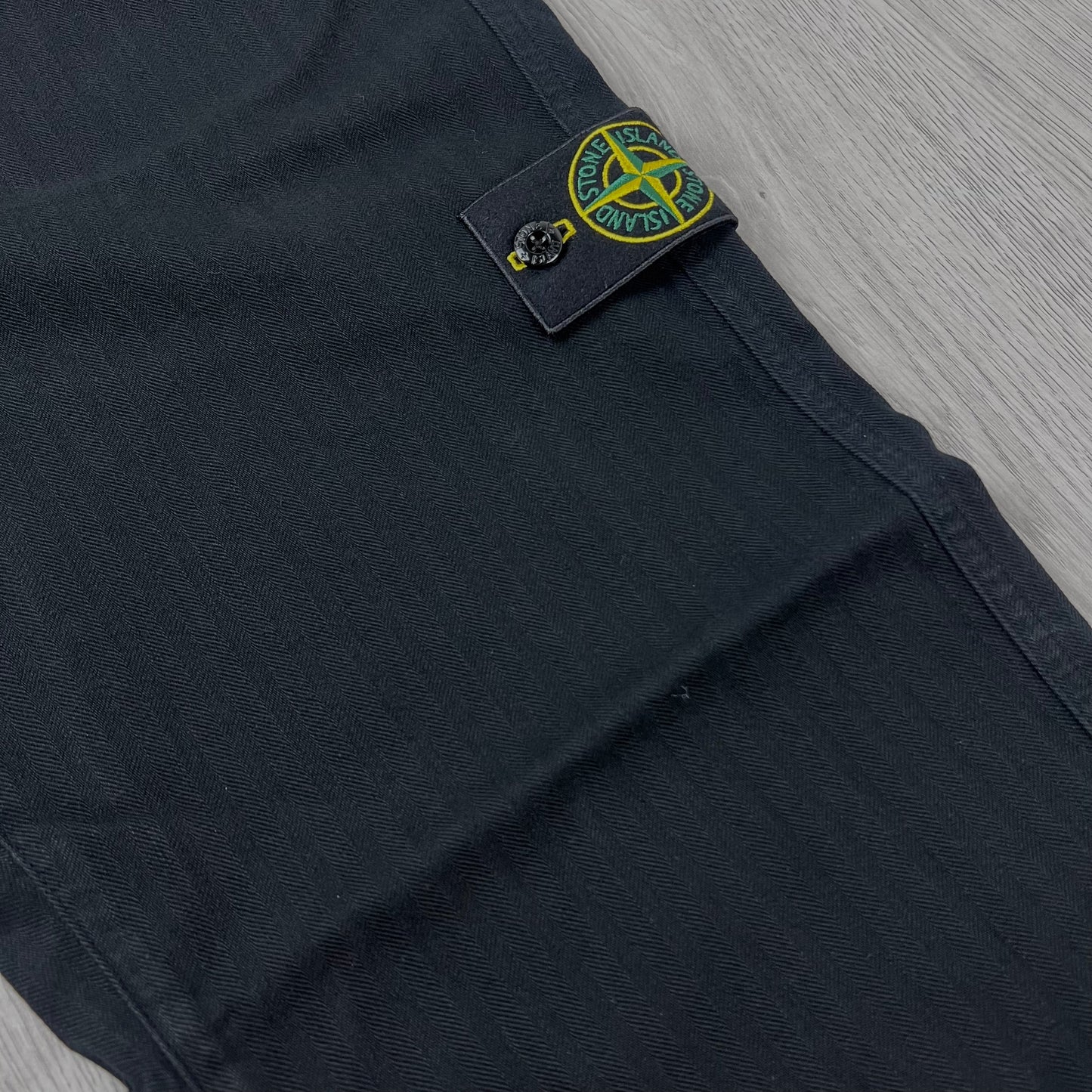 Stone Island Herringbone Trousers - Black