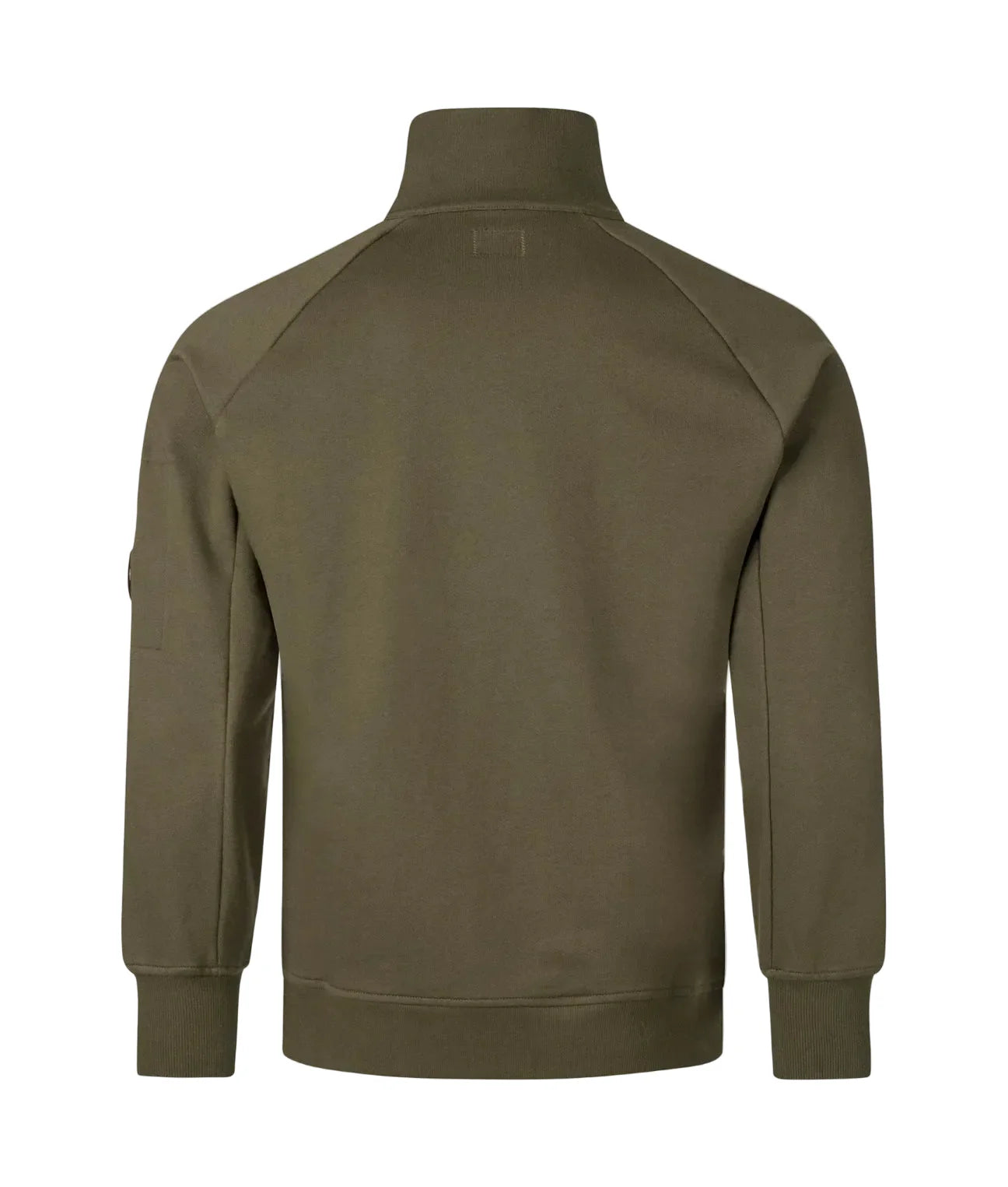 Cp Company 16cm Diagonal Raised Quarter Zip Lens Sweatshirt In Ivy Green