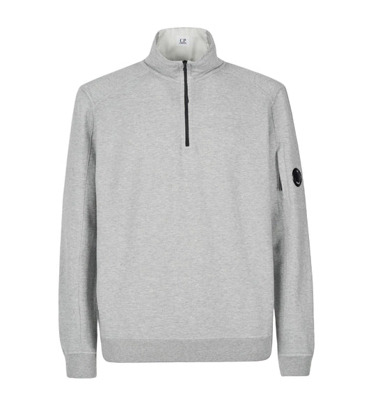 Cp Company Light Fleece Lens Quarter Zip In Grey