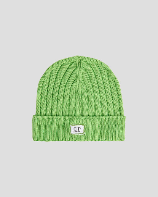 Extra Fine Merino Wool Logo Beanie Classic Green