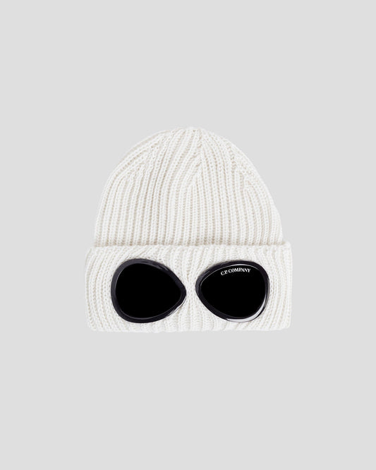 Extra Fine Merino Wool Goggle Beanie Gauze White