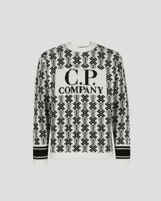 Wool Jacquard Logo Knit Var.01 - White