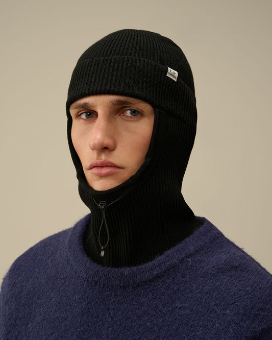 Re-Wool Beanie Balaclava Black