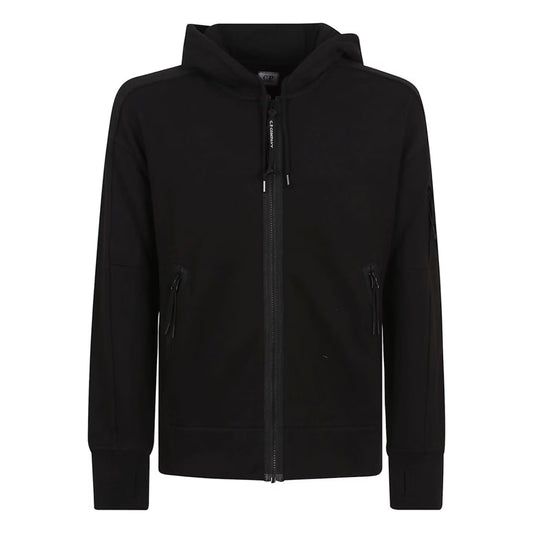 Cp Company 025A Diagonal Raised Lens Full Zip Hoodie In Black
