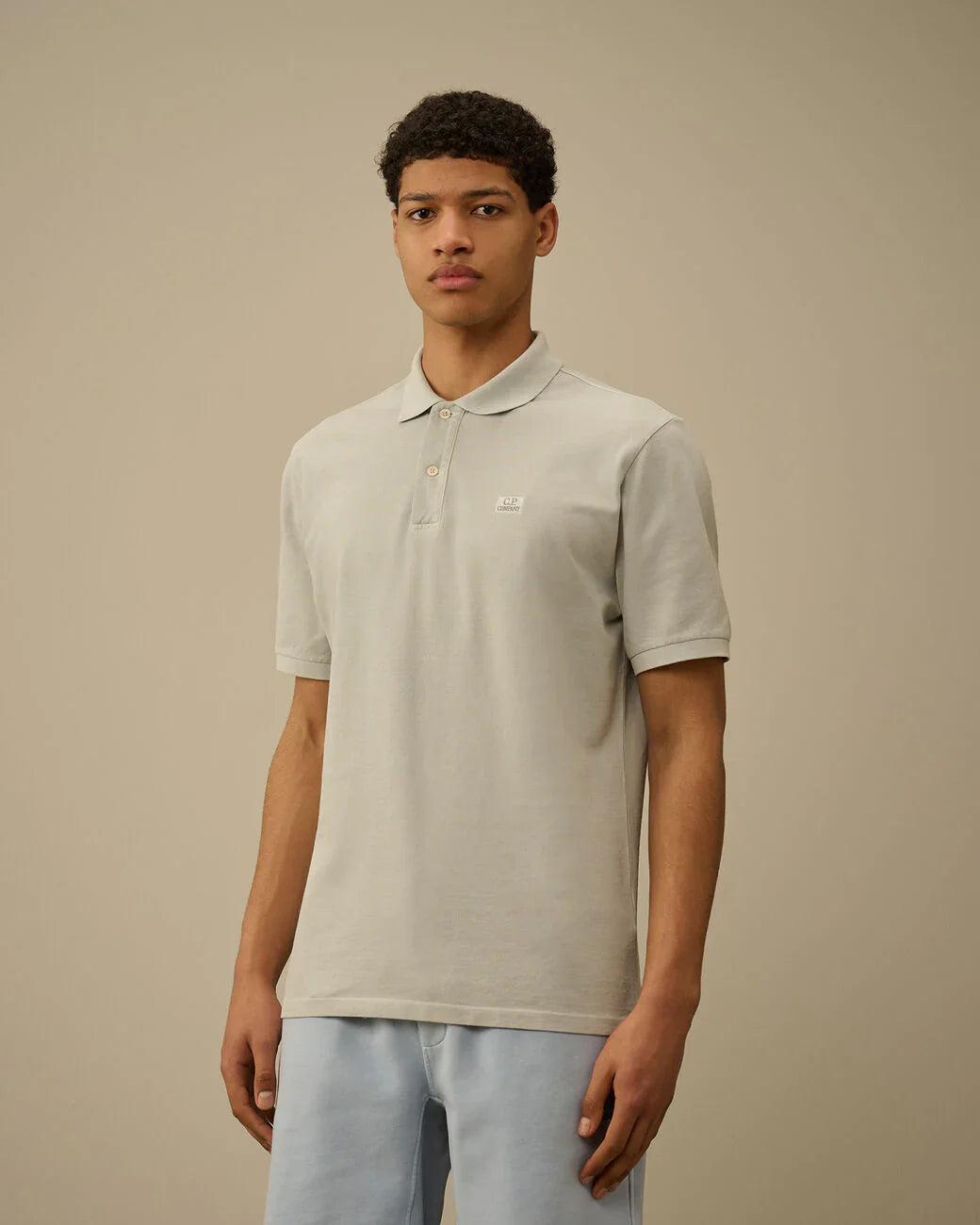 Cp Company 180A Resist Dyed Polo Shirt In Blue Fox
