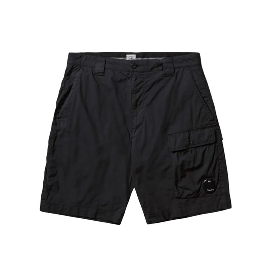 Cp Company 111A 50 Fili Lens Cargo Shorts In Black