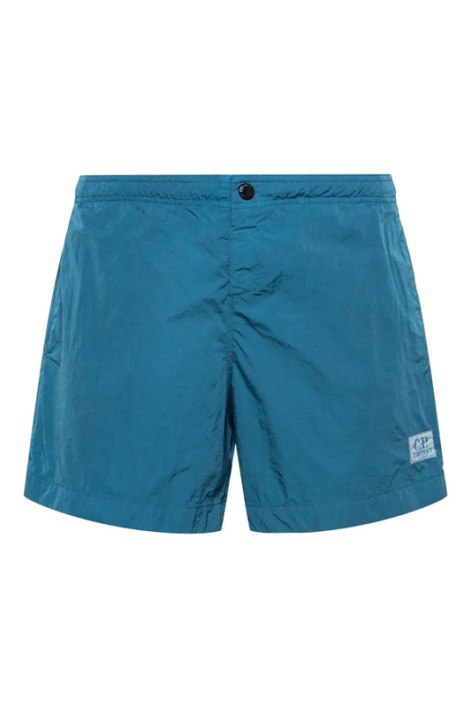 Cp Company 201A Eco Chrome-R Button Swimshorts In Ink Blue