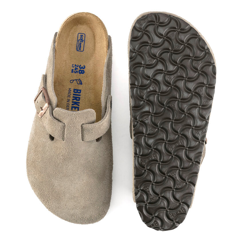 Unisex Boston Soft Footbed Suede Leather Taup Regular/Wide
