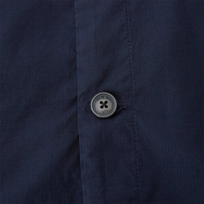 Cp Company Rip-Stop Embroidered Logo Short Sleeve Shirt in Navy