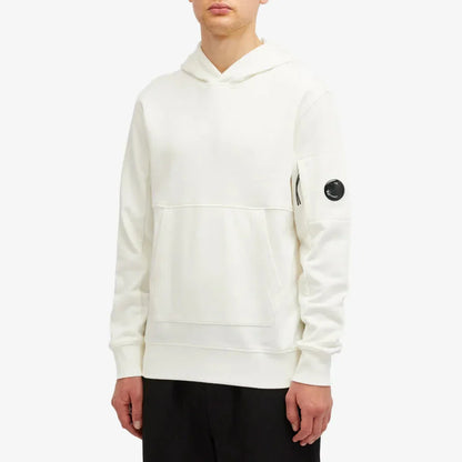 Cp Company 16cm Diagonal Raised Lens Overhead Hoodie In White