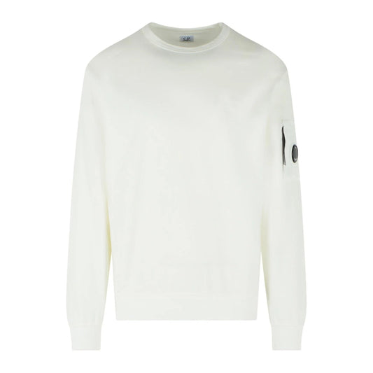 Cp Company 019A Light Fleece Lens Sweatshirt In White