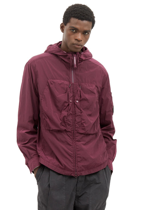 Cp Company Loose Fit 156A Chrome-R Hooded Lens Overshirt In Potent Purple