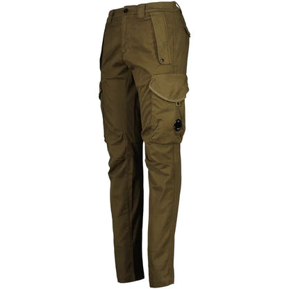 Cp Company 058A Stretch Satin Lens Cargo Pants In Ivy Green