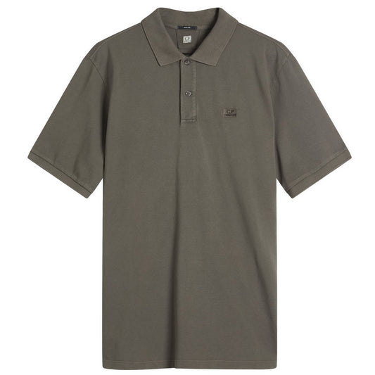Cp Company 180A Resist Dyed Polo Shirt In Smoked Pearl