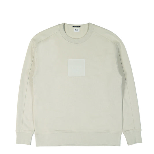 Cp Company Metropolis Rubber Logo Sweatshirt In Pelican
