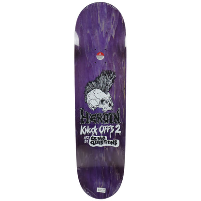 Heroin Skateboard Deck Aaron Wilson KO2 Skull Priest 8.5" x 32.2"