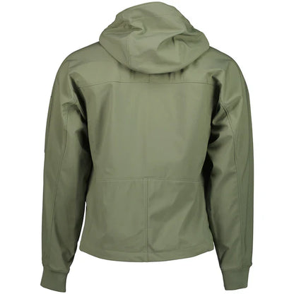 Cp Company Shell-R Hooded Lens Jacket In Agave Green