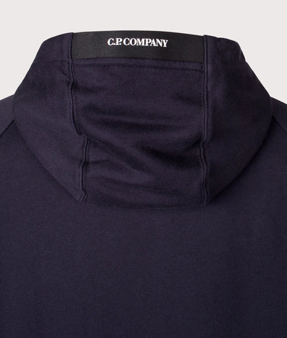 Cp Company 025A Diagonal Raised Lens Full Zip Hoodie In Navy