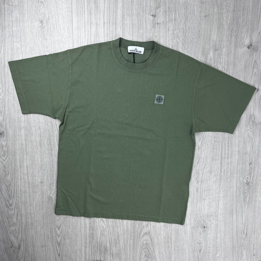 Stone Island Combed Organic Patch T-Shirt - Military