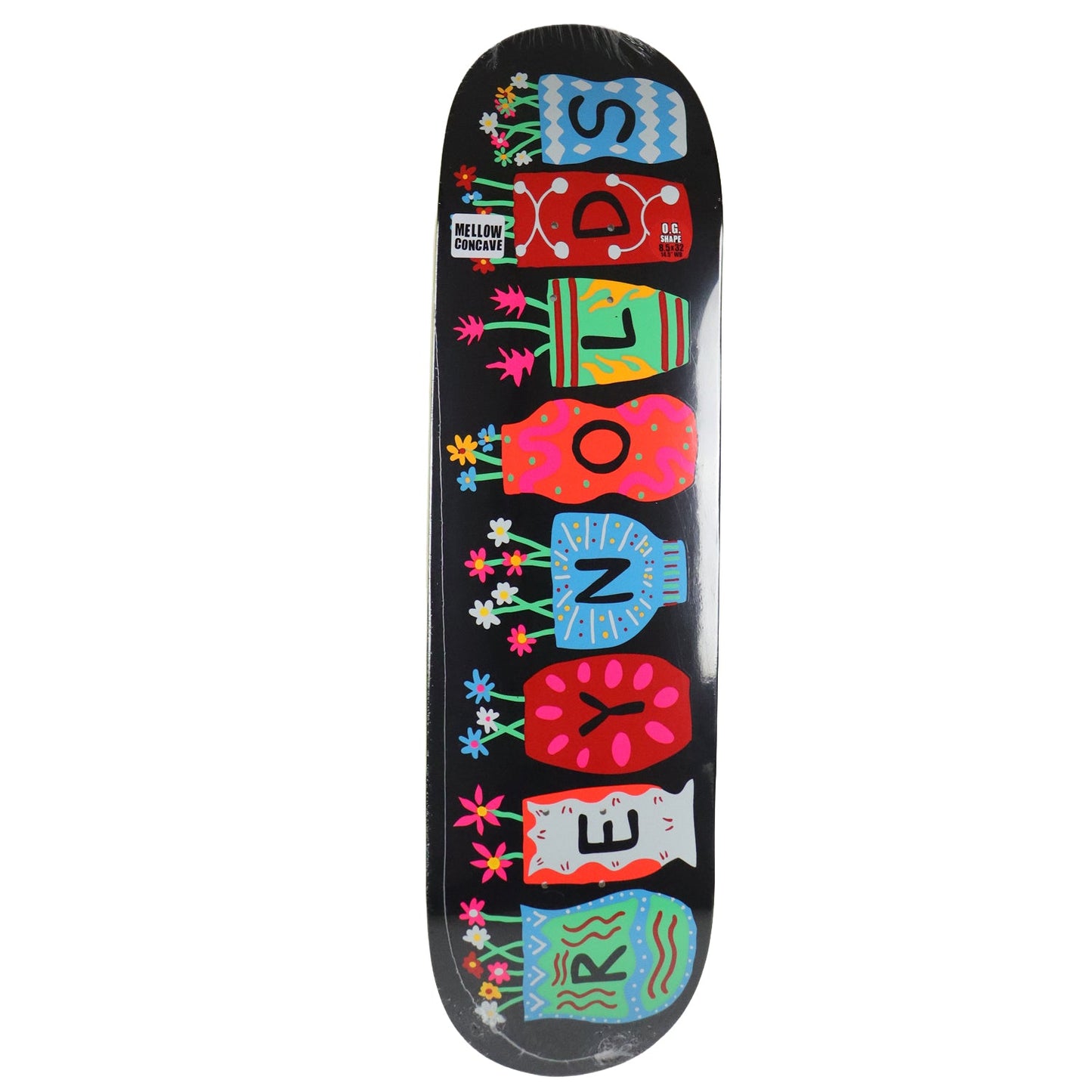 Baker Skateboard Deck Andrew Reynolds Pots and Flowers Black 8.5" x 32"
