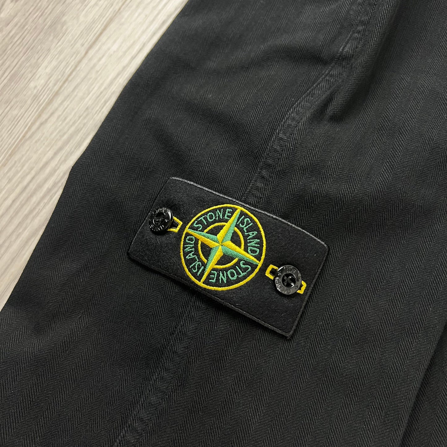 Stone Island Herringbone Trousers - Black