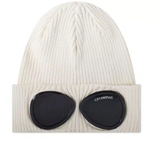 Cp Company Cotton Goggle Beanie In White