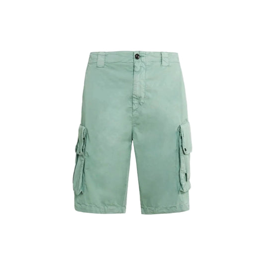 Cp Company 295a Lens Twill Stretch Cargo Shorts in Green Bay