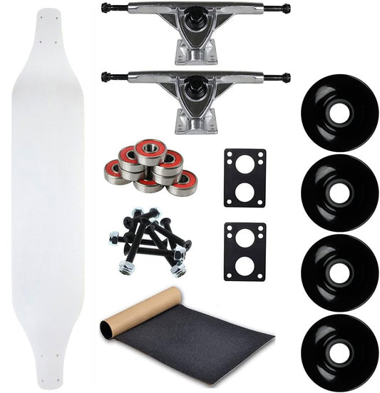 Moose Longboard Complete 8" x 40" Canadian Maple Drop Down Dipped White
