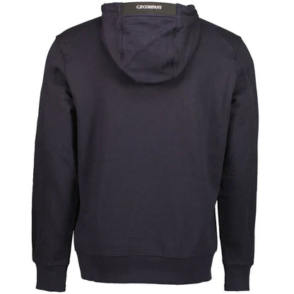 Cp Company 16cm Diagonal Raised Lens Overhead Hoodie In Navy