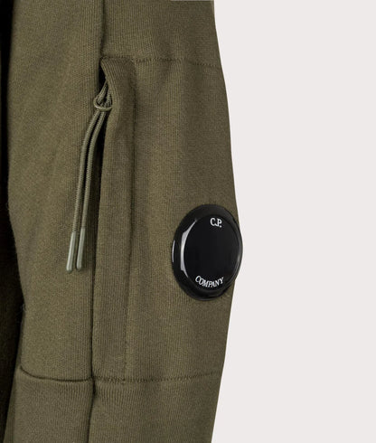Cp Company 16cm Diagonal Raised Quarter Zip Lens Sweatshirt In Ivy Green