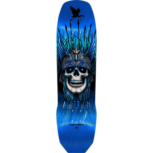 Powell Peralta Skateboard Deck Andy Anderson Heron Skull Blue Foil 8.45" x 31.8"