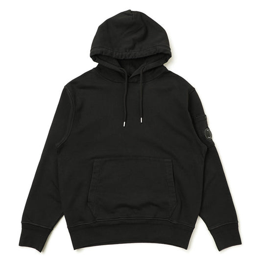 Cp Company 099A Brushed Emerised Resist Dyed Lens Hoodie In Black