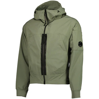 Cp Company Shell-R Hooded Lens Jacket In Agave Green