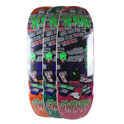 Heroin Skateboard Deck Swampy Stomp (Assorted) Assorted 10.5" x 32.625"