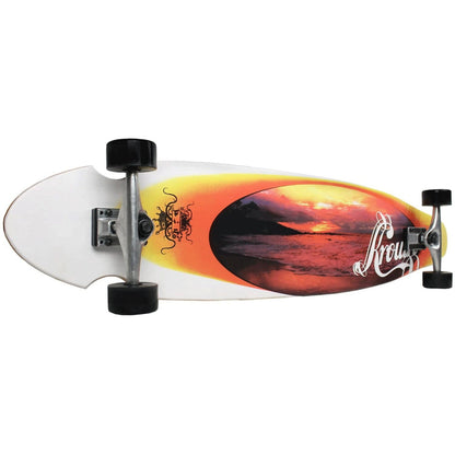 Krown Longboard Complete Kicktail Orange Sunset