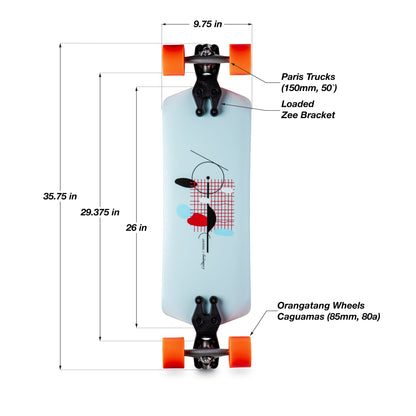 Loaded Boards Tangent Complete with Zee Brackets and Orangatang Caguamas