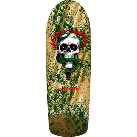 Powell Peralta Skateboard Deck McGill Skull and Snake Green/Gold Foil Old School Reissue