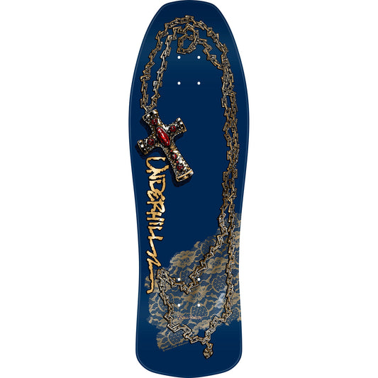 Powell Peralta Skateboard Deck Ray Underhill Cross Navy/Gold Foil Old School Reissue