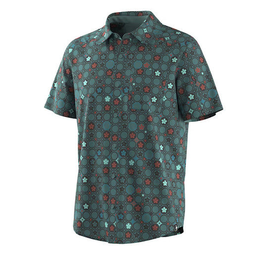 Smartwool - Men's Everyday Short Sleeve Button Down - Dusty Teal Geo Floral