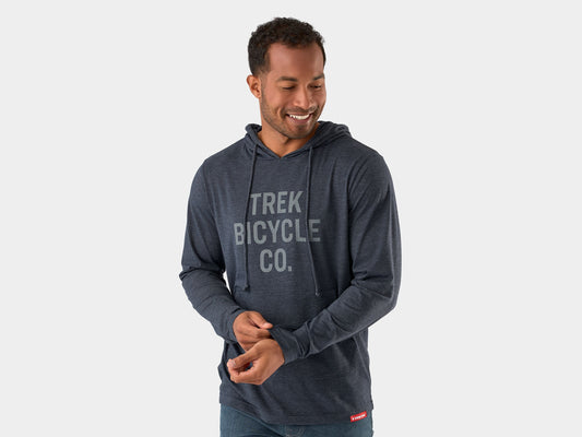 Trek Bicycle Co Long Sleeve Tee Hoodie SM Heather Navy Shirt
