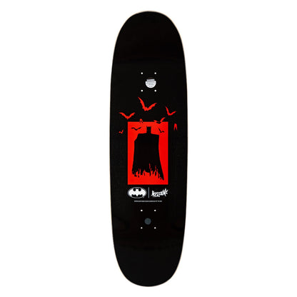 Welcome x Batman Skateboard Deck Bat Flames on Boline 2.0 Black 9.5"