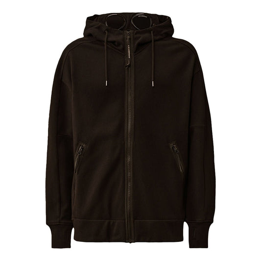 [C.P. Company] Diagonal Raised Fleece Zipped Goggle Hooded Sweatshirt