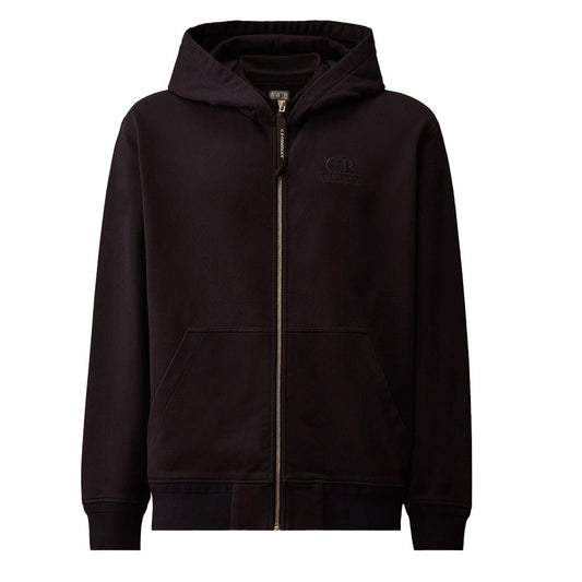 [C.P. Company] Diagonal Raised Fleece Zipped Logo Hooded Sweatshirt