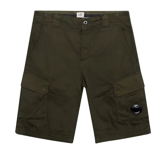 Cp Company Stretch Twill Cargo Shorts In Ivy Green