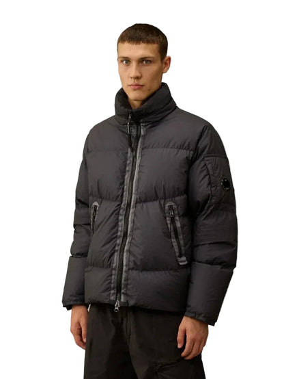 Cp Company 265A Lens Bi-Tm Down Jacket In Black Sand