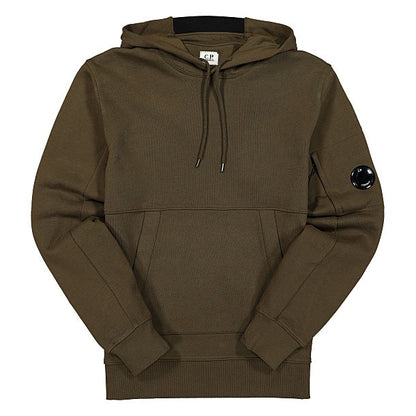 Cp Company 16cm Diagonal Raised Lens Overhead Hoodie In Ivy Green