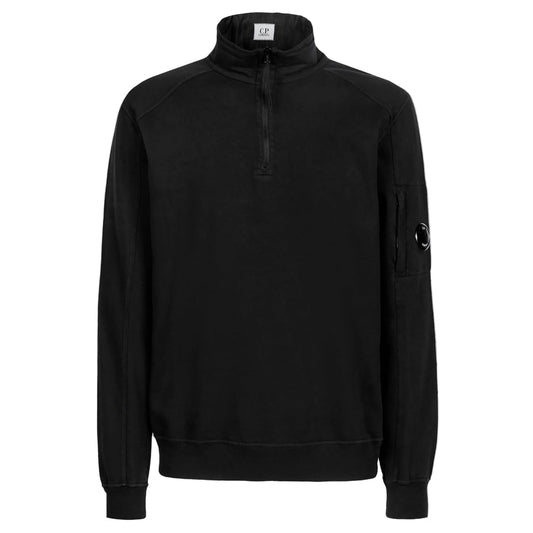 Cp Company 16cm Light Fleece Lens Quarter Zip in Black