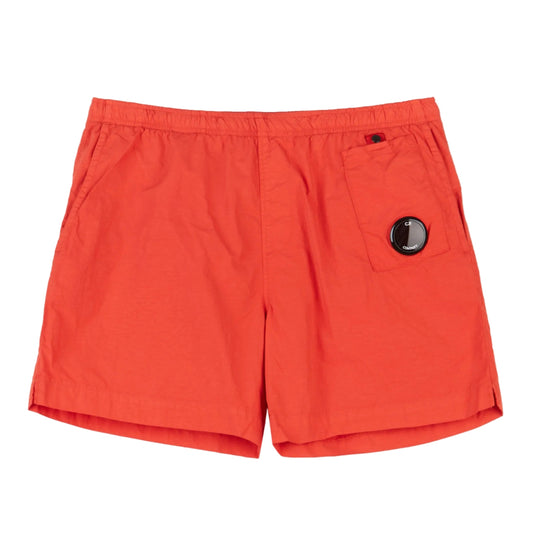 Cp Company Flatt Nylon Lens Swim Shorts In Red
