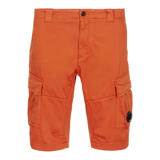 Cp Company 116A Satin Stretch Lens Cargo Shorts Harvest Pumpkin