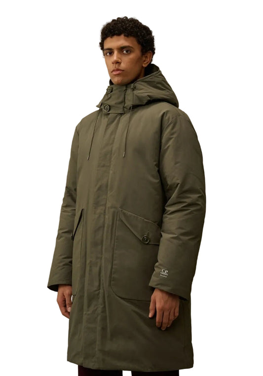 Cp Company Loose Fit Micro-M Down Parka In Grape Leaf